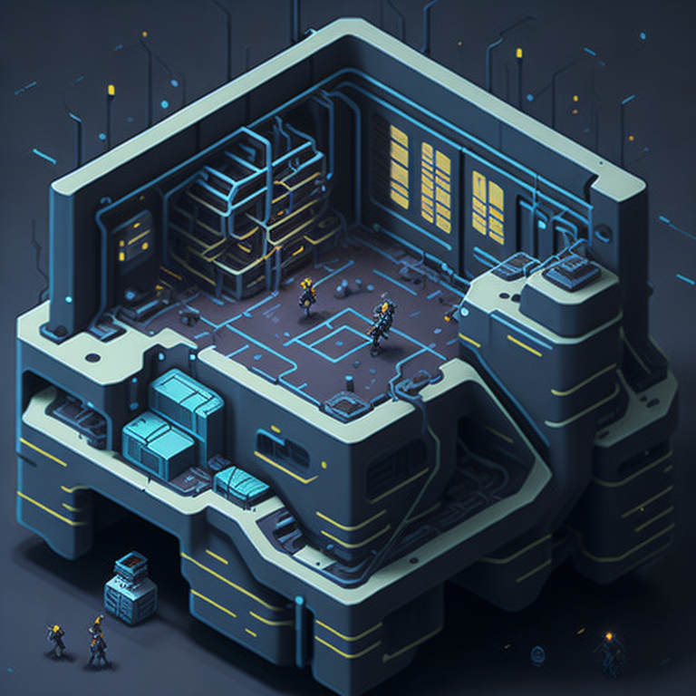 KREA AI isometric topdown, scifi, futuristic, game art,