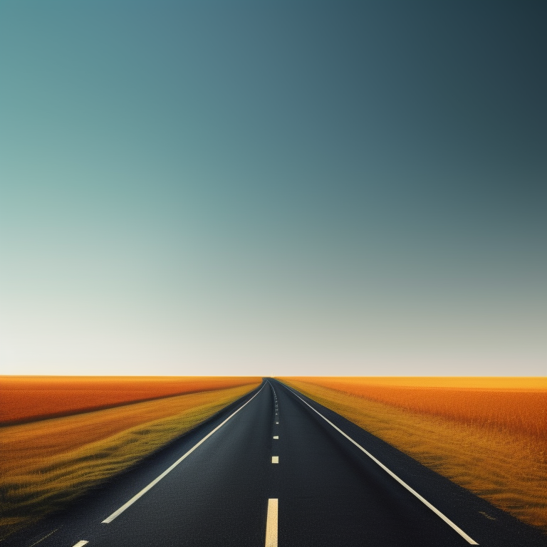 KREA AI - Stunning Minimalistic Pinstripe road landscape art...