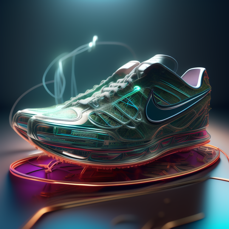 KREA AI Nike sneakers made out (gears, wires, mechanical,