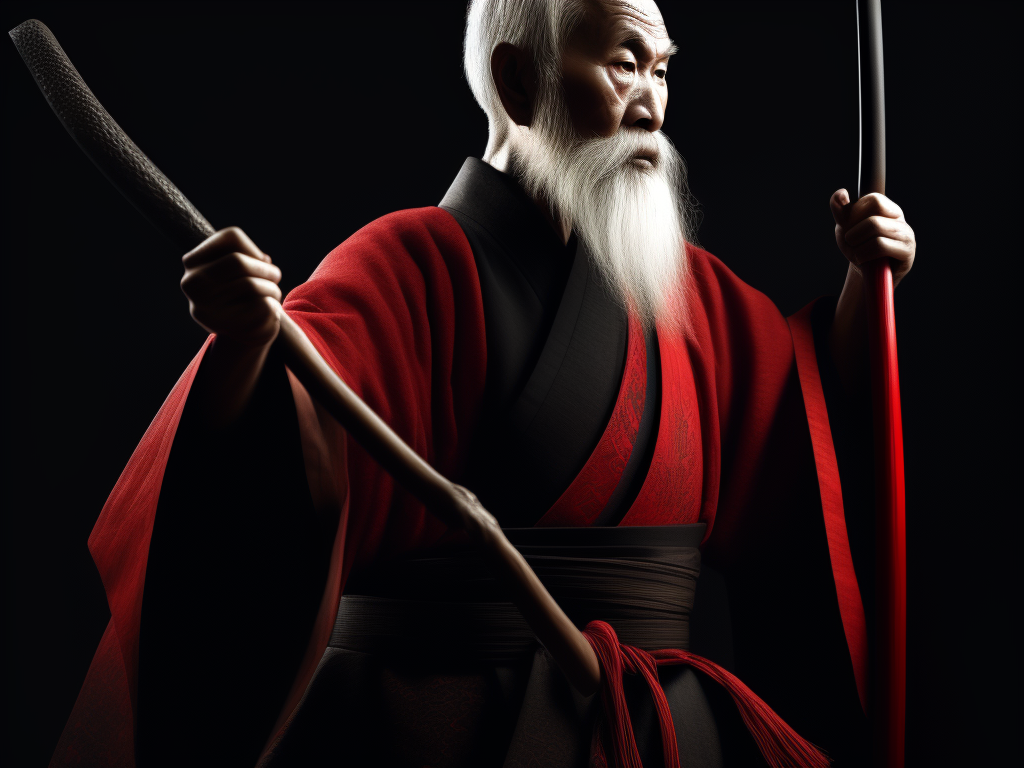 KREA AI image in style sks, O Sensei Morihei Ueshiba, wear...