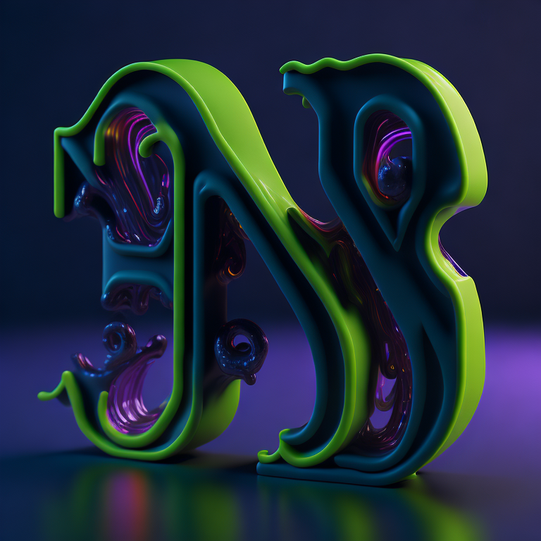 KREA AI macro typography letter of jelly neo pop surrealis...
