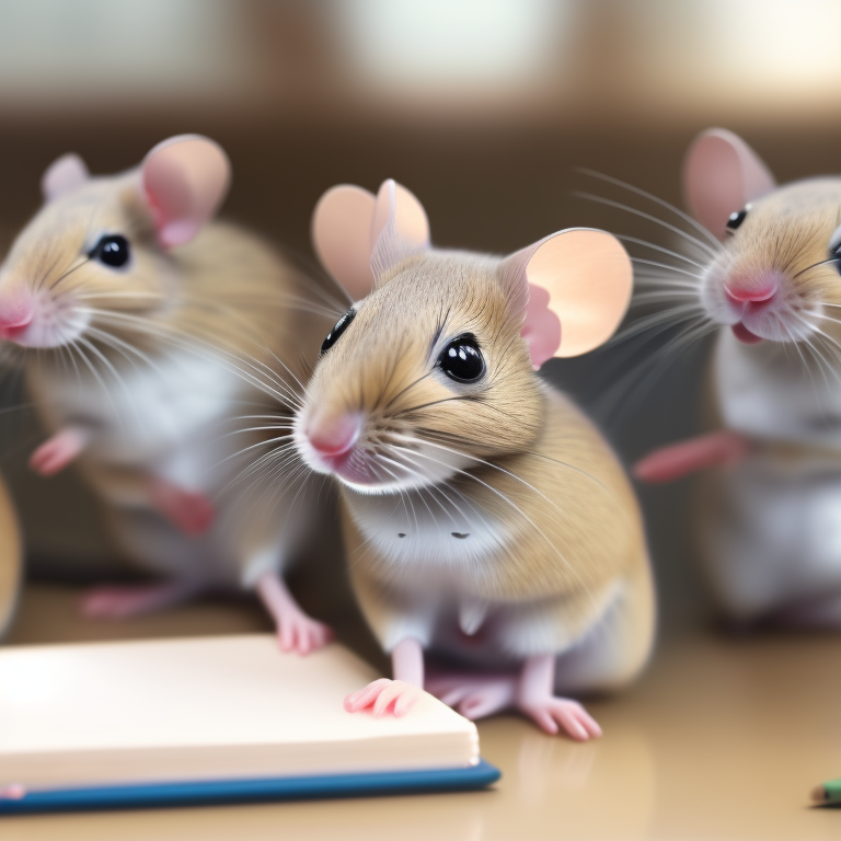 KREA AI School mice in the classroom