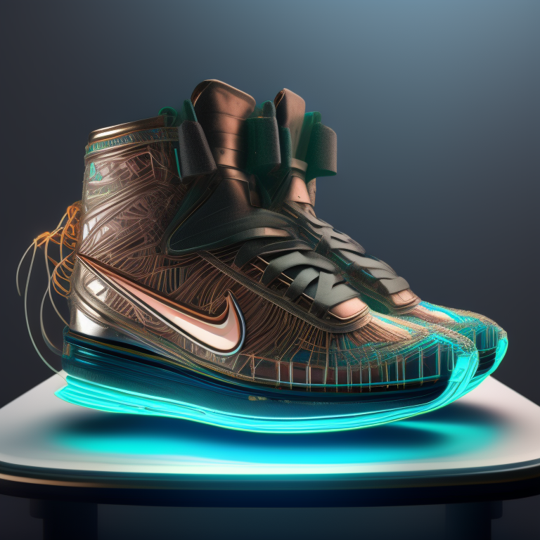 KREA AI Nike sneakers made out (gears, wires, mechanical,