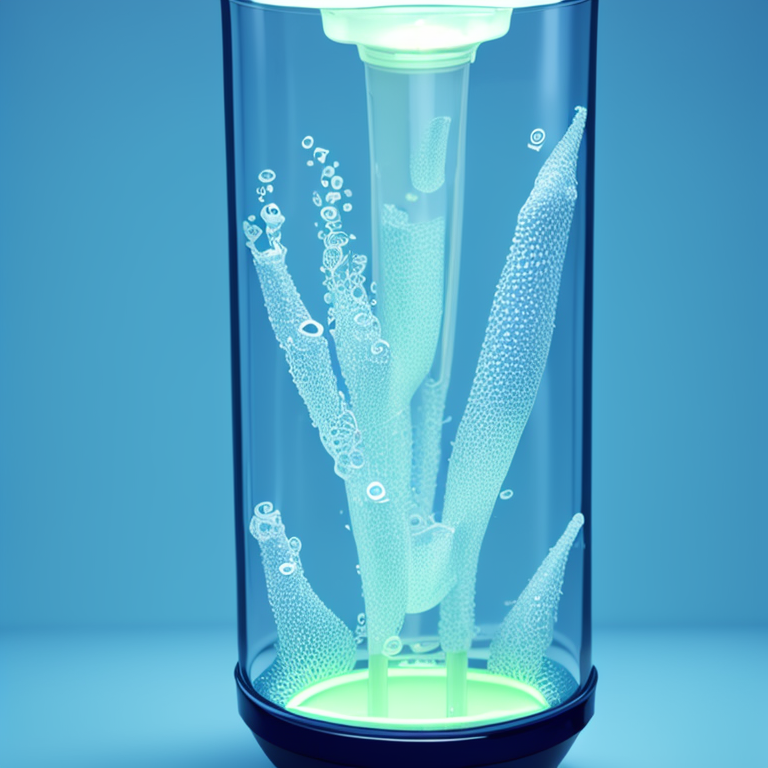 KREA AI a water filtration beaker, realistic design, porou...