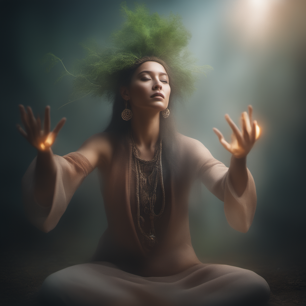 KREA AI Realistic photography of a shaman using the magic