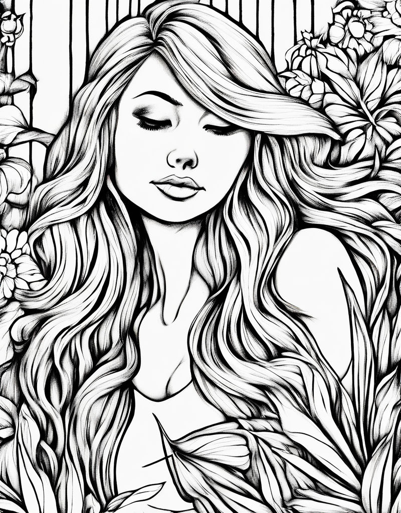KREA AI - ColoringBookAF, pocket room adult coloring pages,