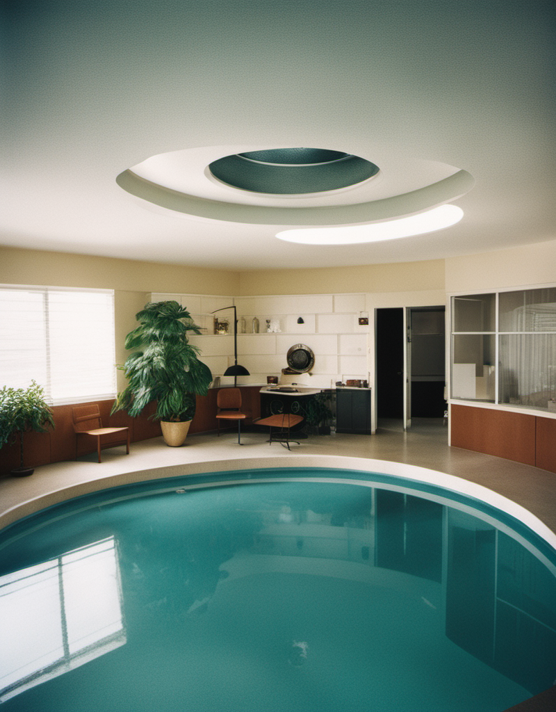 KREA AI White 70's furnished psychologist office with a da...