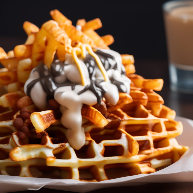 KREA AI Waffle fries poutine