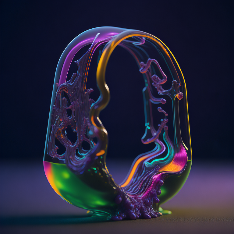 KREA AI macro letter of jelly neo pop surrealist, highly d...