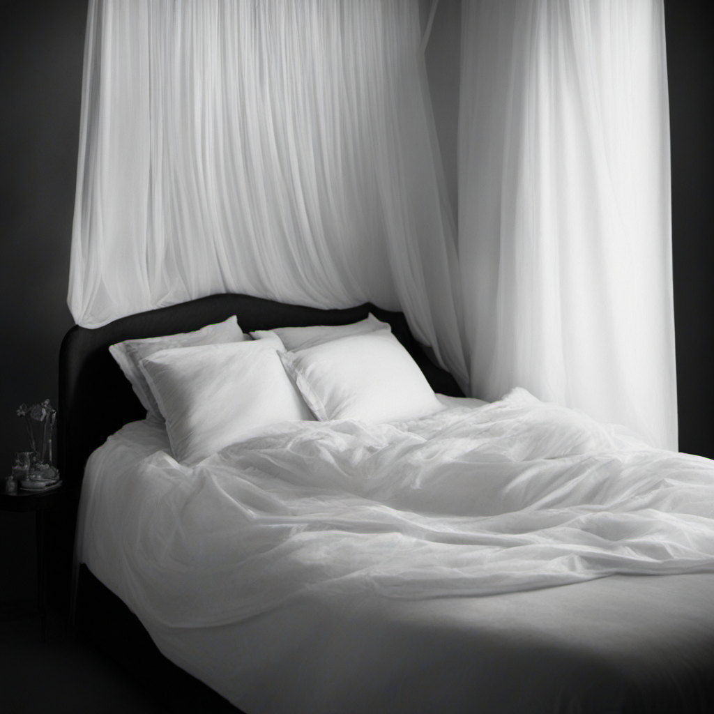 KREA AI Odalisque, dark room, canopy bed with veils